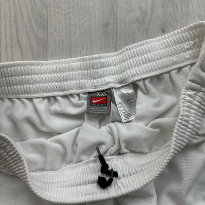 VINTAGE Y2K NIKE TEAM WIDE LEG TRACKSUIT BOTTOMS WHITE