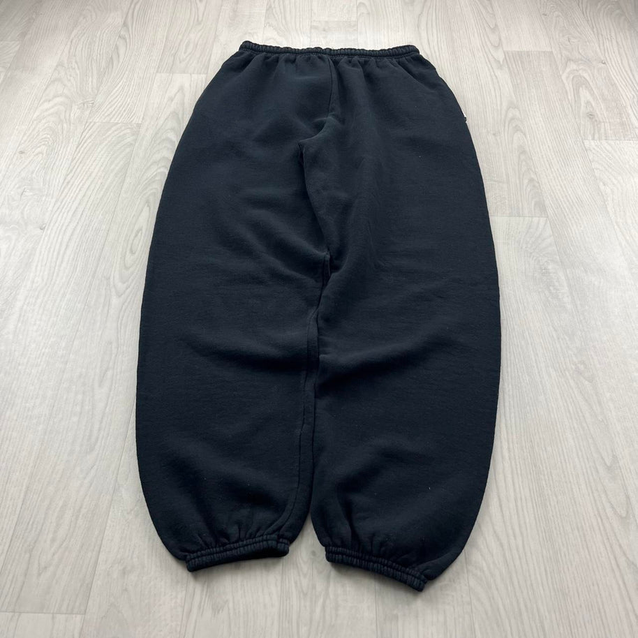 VINTAGE Y2K RUSSELL ATHLETIC BLANK BAGGY COTTON SWEATPANTS BLACK
