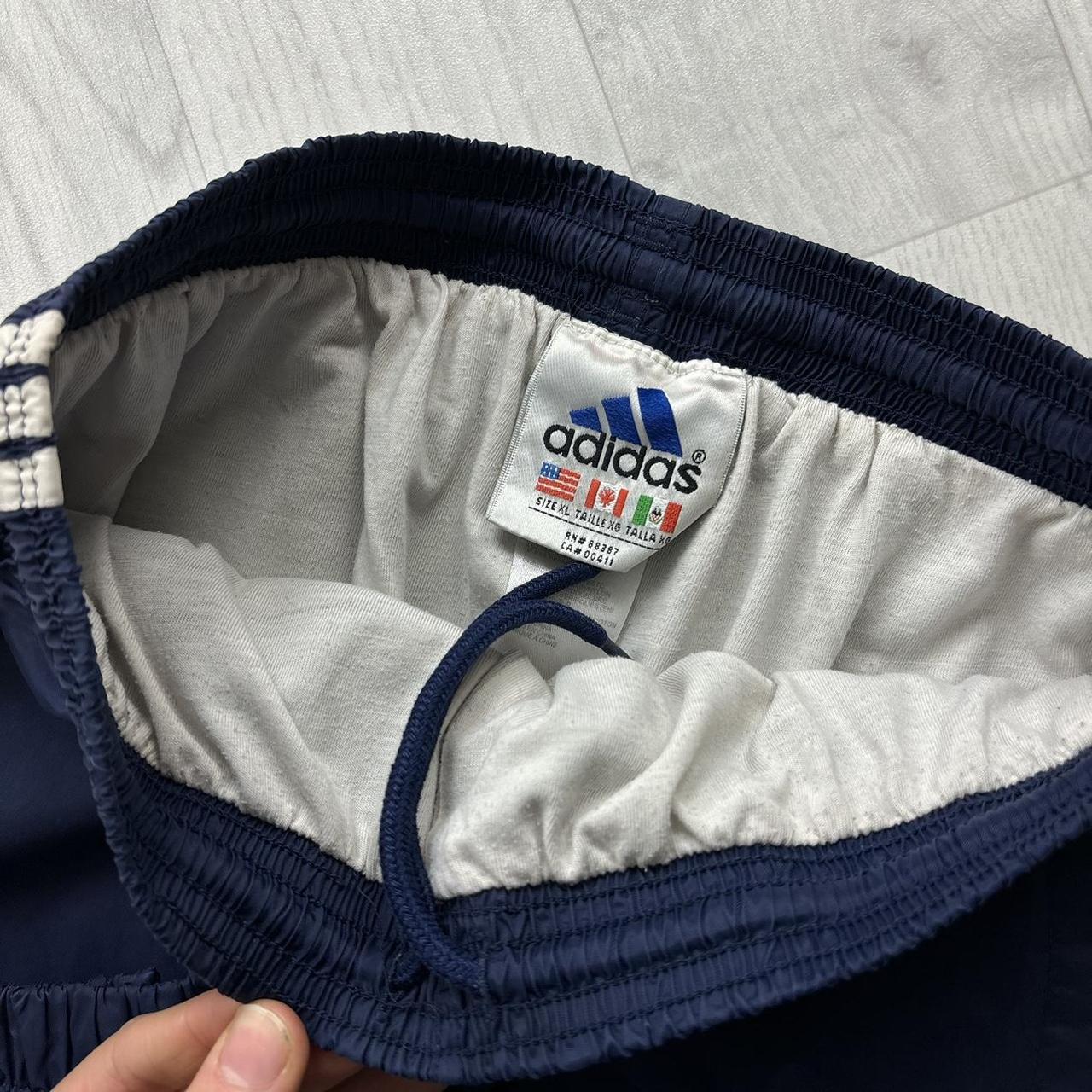 VINTAGE 90s ADIDAS BAGGY SHELL TRACKSUIT BOTTOMS NAVY