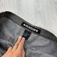 VINTAGE Y2K JOE BOXER BAGGY DENIM JORTS GREY