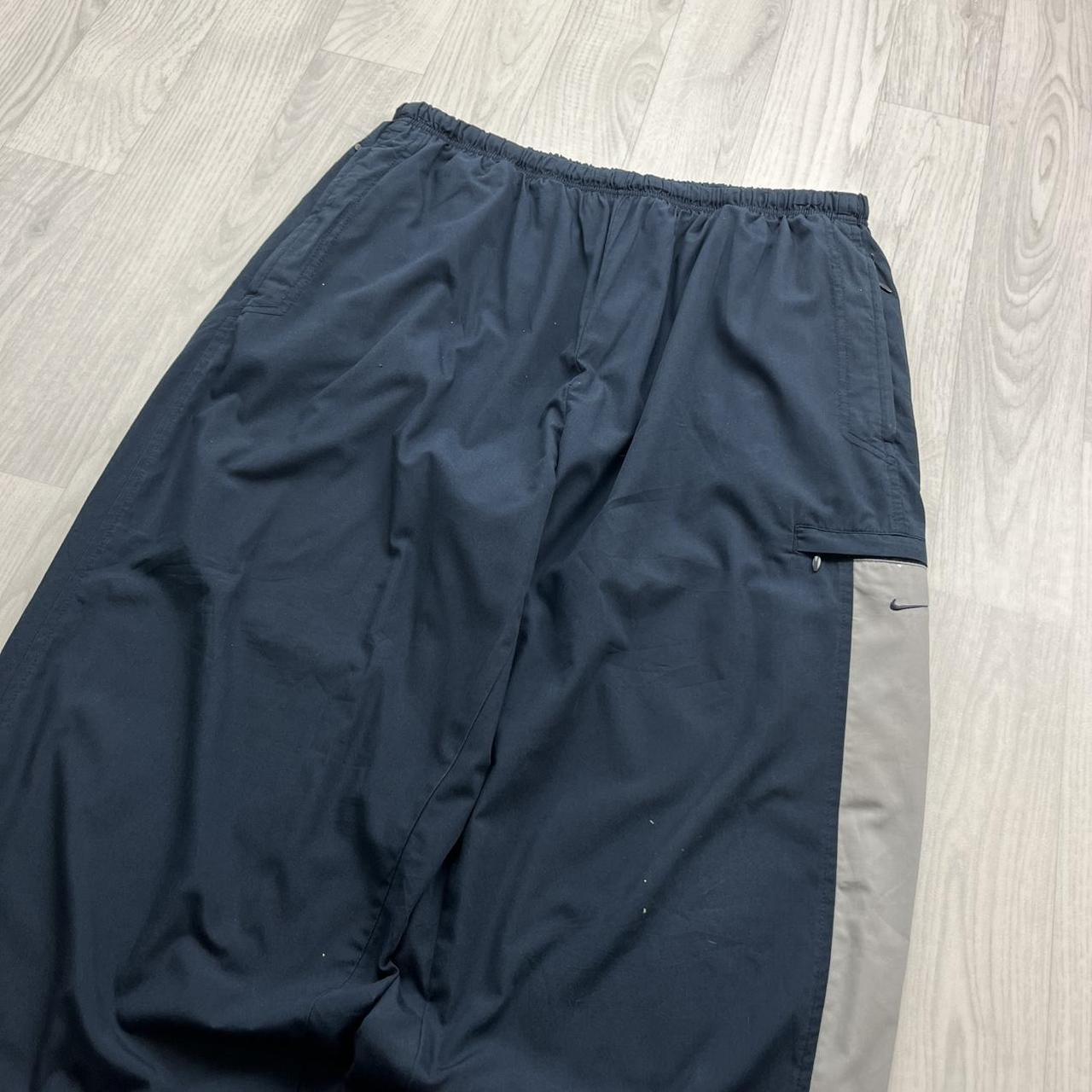 VINTAGE Y2K NIKE TECHNICAL BAGGY TRACKSUIT BOTTOMS NAVY