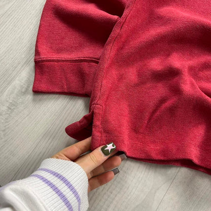 VINTAGE Y2K POLO RALPH LAUREN QUARTER ZIP KNITTED JUMPER RED