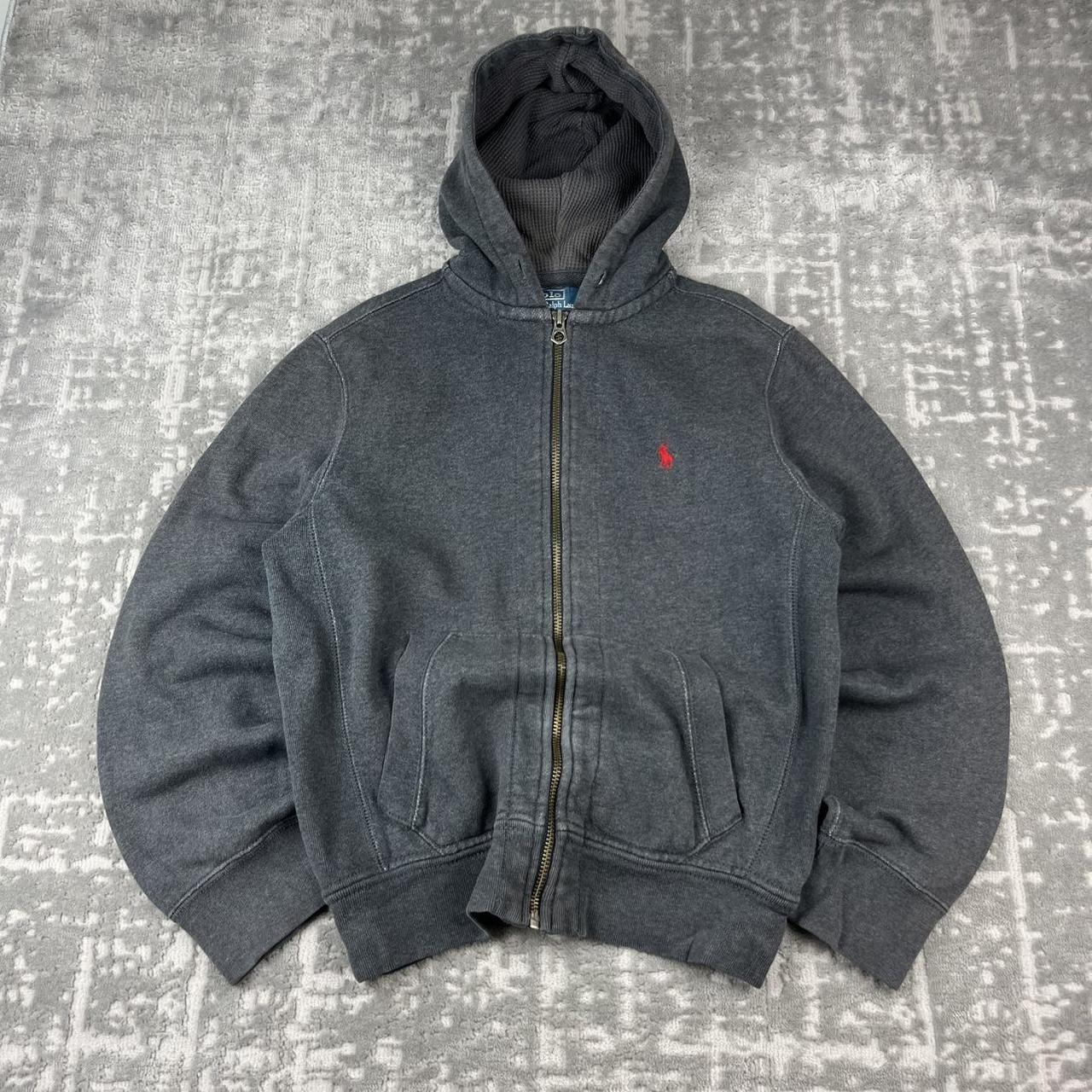VINTAGE Y2K RALPH LAUREN ZIP HOODIE GREY