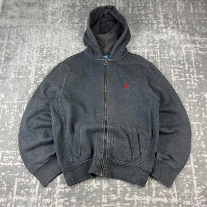 VINTAGE Y2K RALPH LAUREN ZIP HOODIE GREY