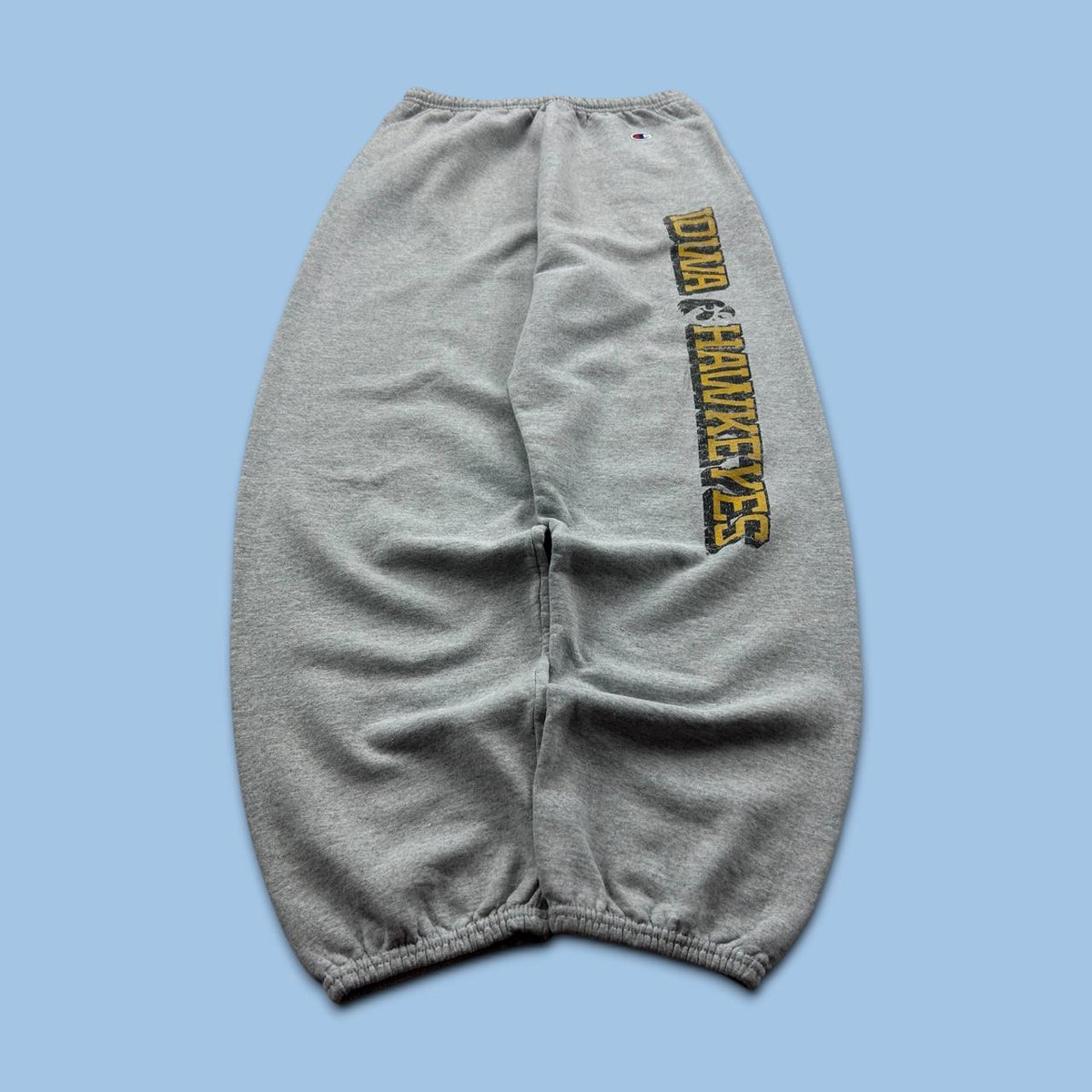 VINTAGE Y2K CHAMPION IOWA BAGGY COTTON SWEATPANTS GREY
