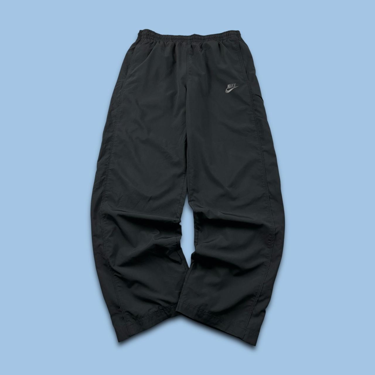 VINTAGE Y2K NIKE WIDE LEG BAGGY TRACKSUIT BOTTOMS BLACK