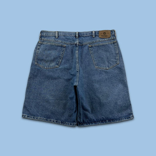 VINTAGE WRANGLER BAGGY LOOSE SKATER JORTS BLUE (36w)