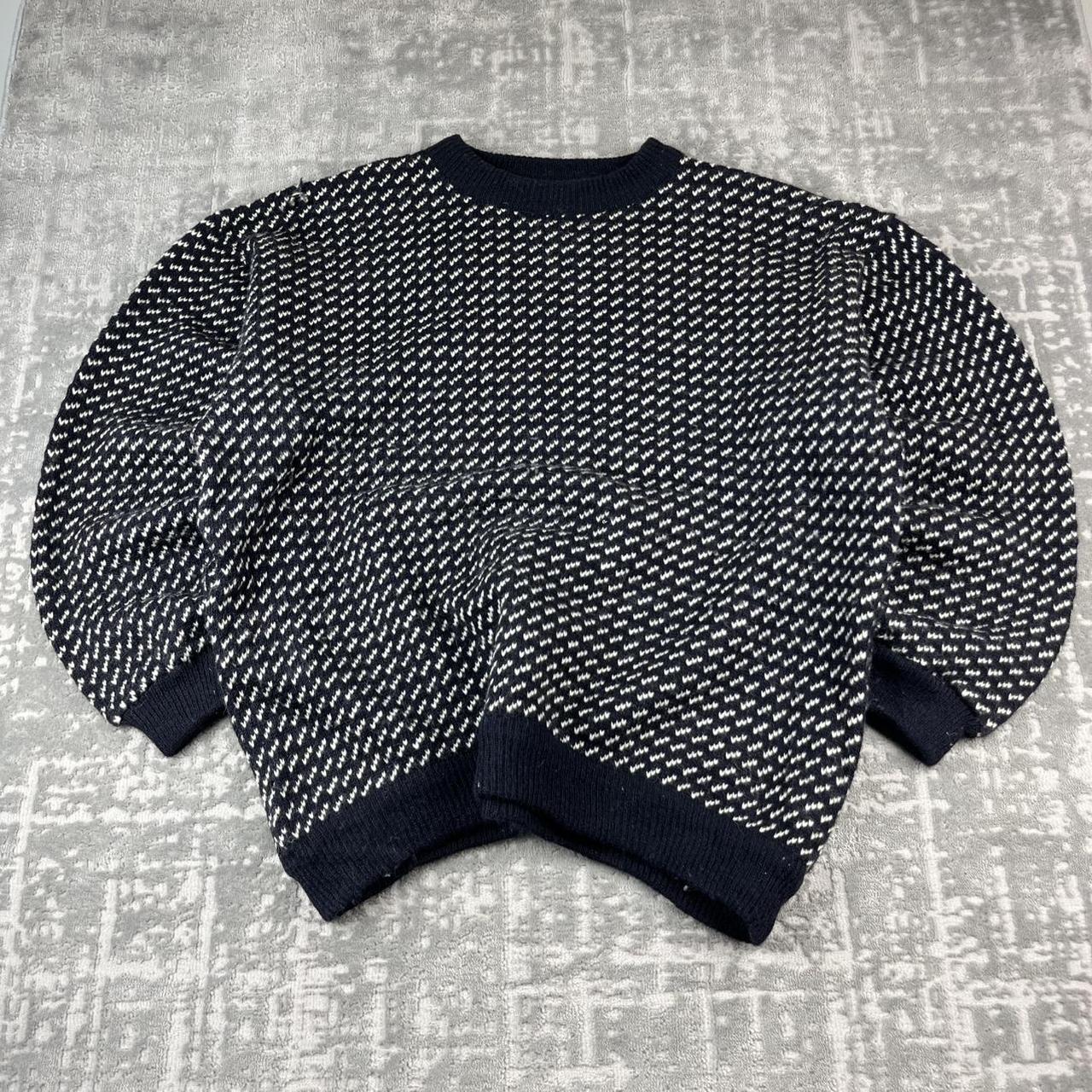 VINTAGE Y2K L L BEAN CHUNKY PATTERN ESSENTIAL KNITTED WOOL JUMPER NAVY