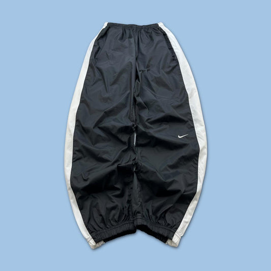 VINTAGE 90s NIKE BAGGY SHELL TRACKSUIT BOTTOMS BLACK