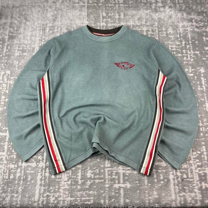 VINTAGE Y2K O’NEILL KNITTED JUMPER GREY GREEN