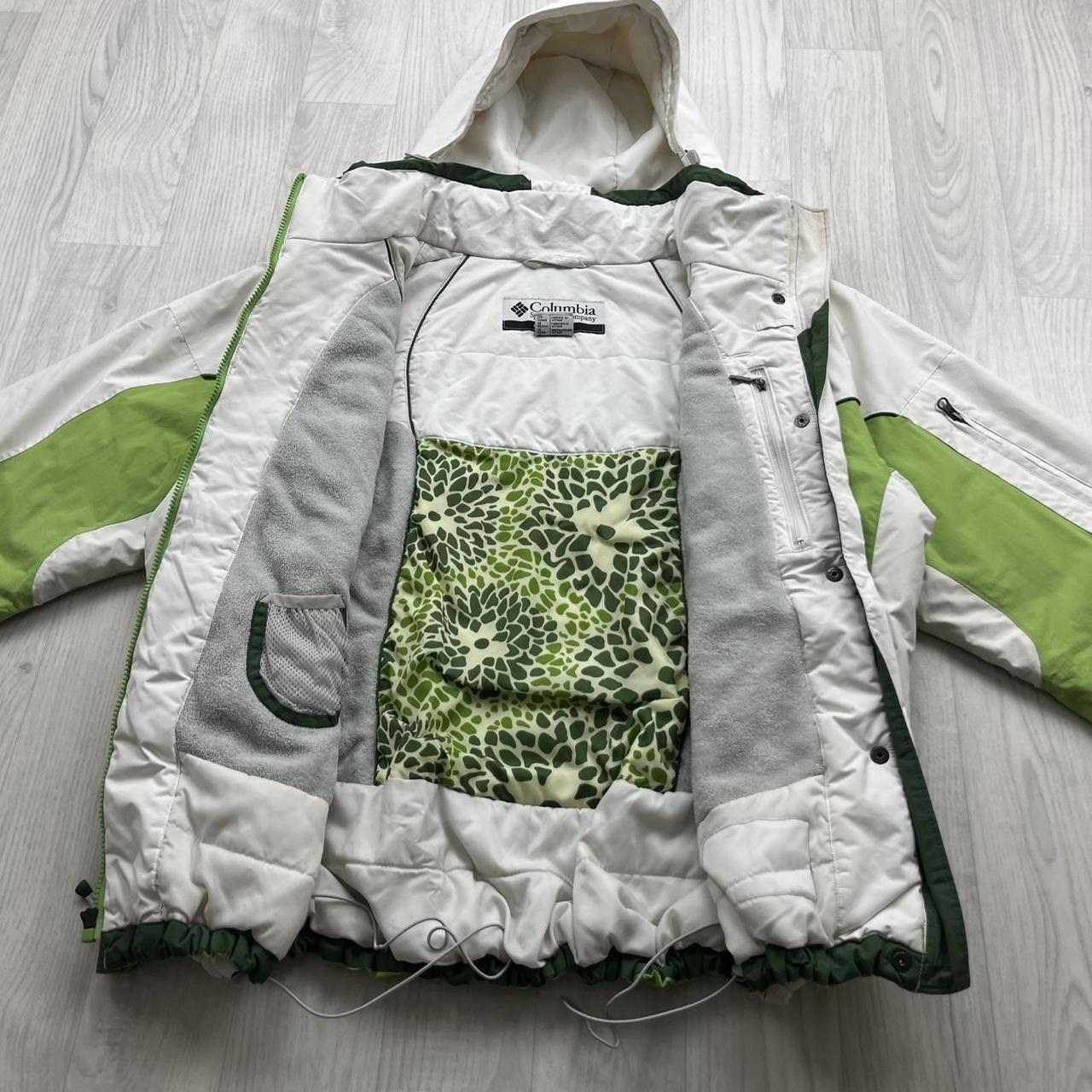 VINTAGE 00s COLUMBIA PANELLED TECHNICAL HOODED JACKET WHITE GREEN