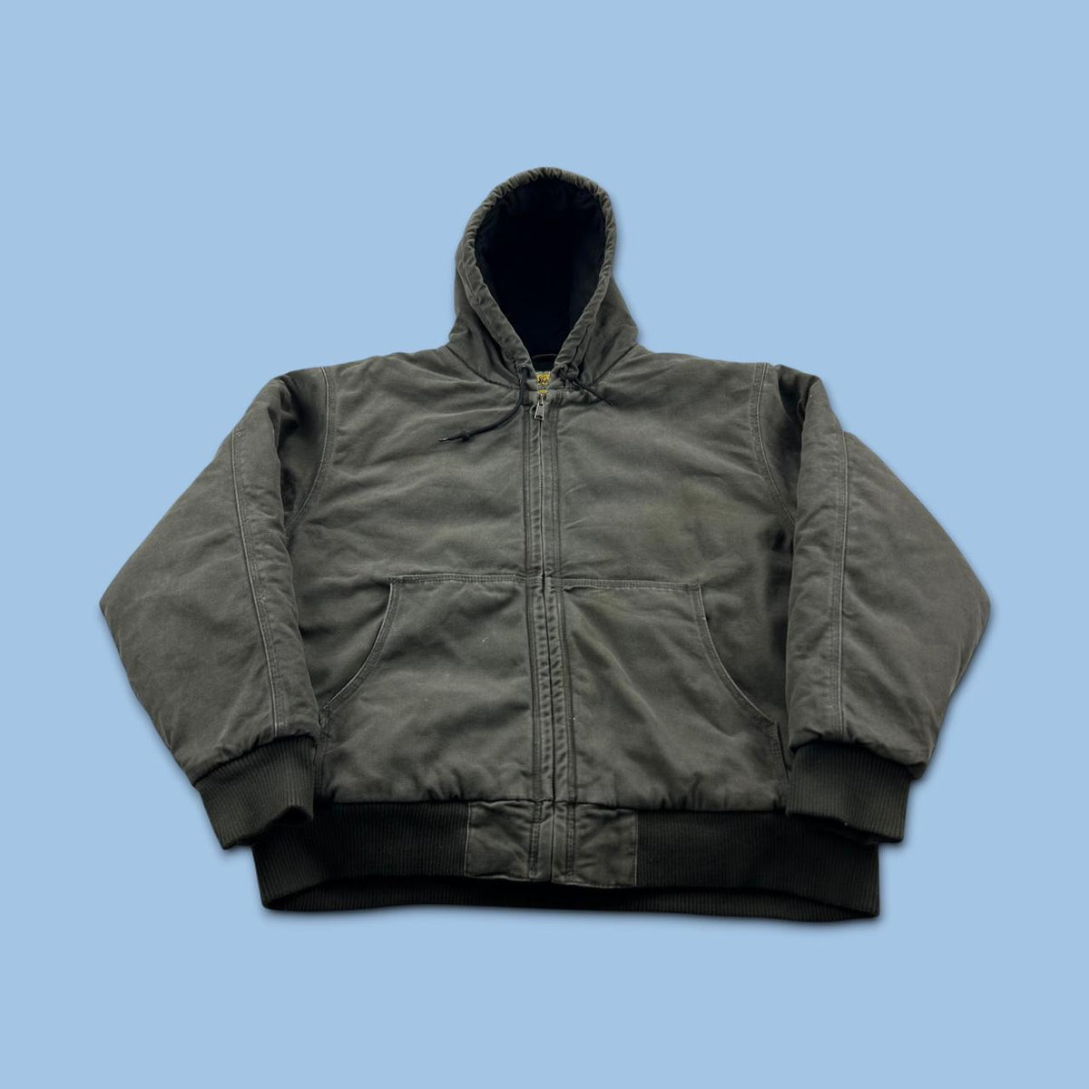 VINTAGE Y2K CABELAS HOODED WORKWEAR BOMBER JACKET KHAKI