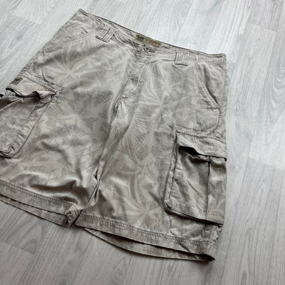 VINTAGE Y2K LEE BAGGY FLORAL PATTERN SHORTS CREAM