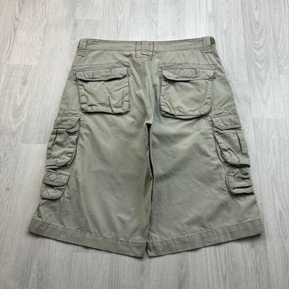 VINTAGE Y2K QUIKSILVER LONG BAGGY SHORTS CREAM