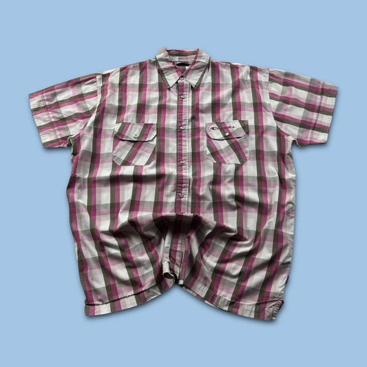 VINTAGE Y2K ONEILL SHORT SLEEVE CHECKERED SHIRT PINK