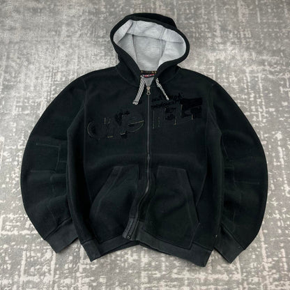VINTAGE Y2K O’NEILL HEAVY FLEECE ZIP UP HOODIE BLACK