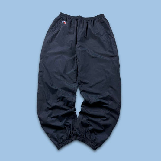 VINTAGE Y2K RUSSELL ATHLETIC WATERPROOF BAGGY TRACKSUIT BOTTOMS NAVY