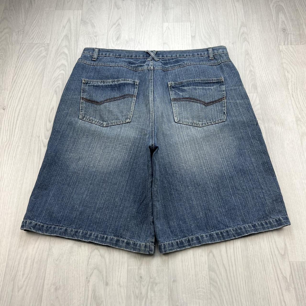 VINTAGE Y2K BAGGY DENIM SKATER JORTS BLUE