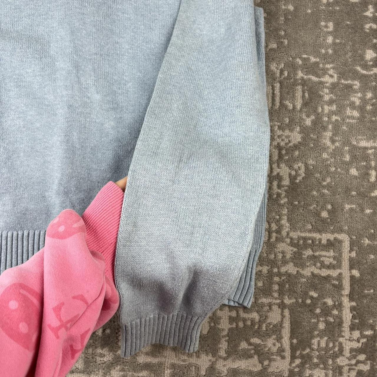 VINTAGE Y2K TOMMY HILFIGER ZIP UP KNITTED JUMPER LIGHT BLUE