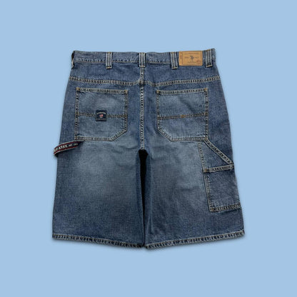 VINTAGE U.S. POLO ASSN. BAGGY LOOSE SKATER HIP HOP JORTS BLUE (38w)