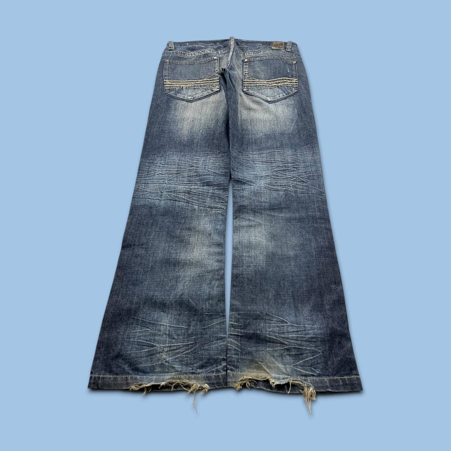 VINTAGE Y2K SOUTHERN MENSWEAR BOOTCUT BAGGY JEANS NAVY BLUE