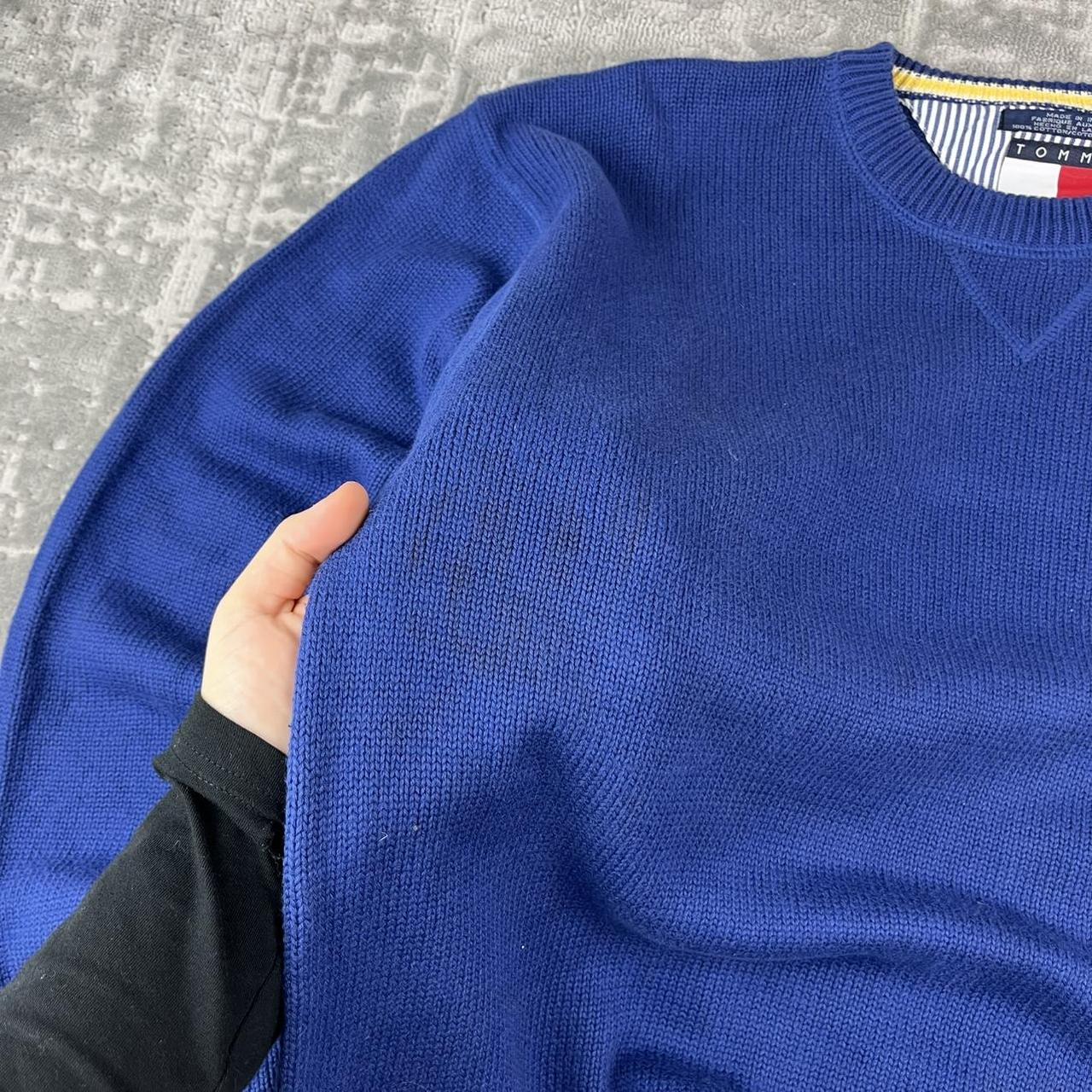 VINTAGE Y2K TOMMY HILFIGER CHUNKY ESSENTIAL KNITTED JUMPER BLUE