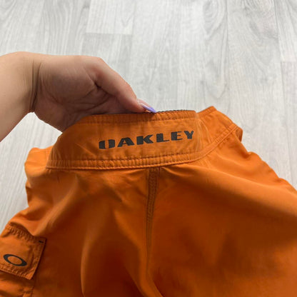 VINTAGE Y2K OAKLEY BAGGY BOARD SHORTS ORANGE