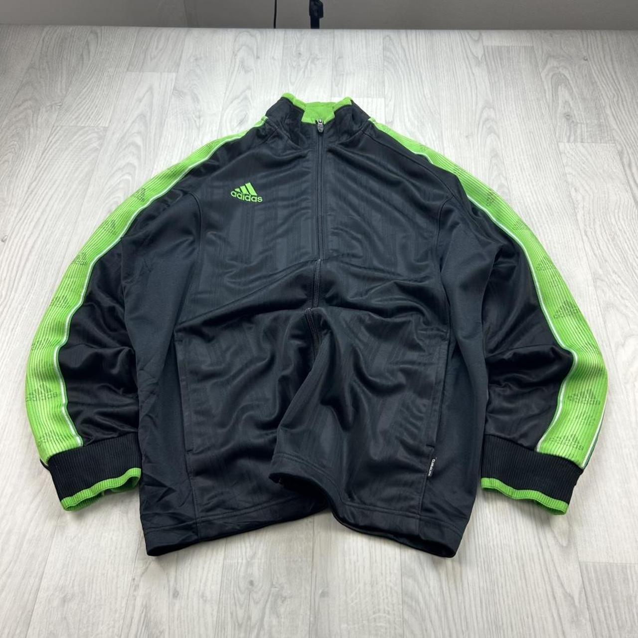 VINTAGE Y2K ADIDAS TRACK JACKET BLACK / GREEN