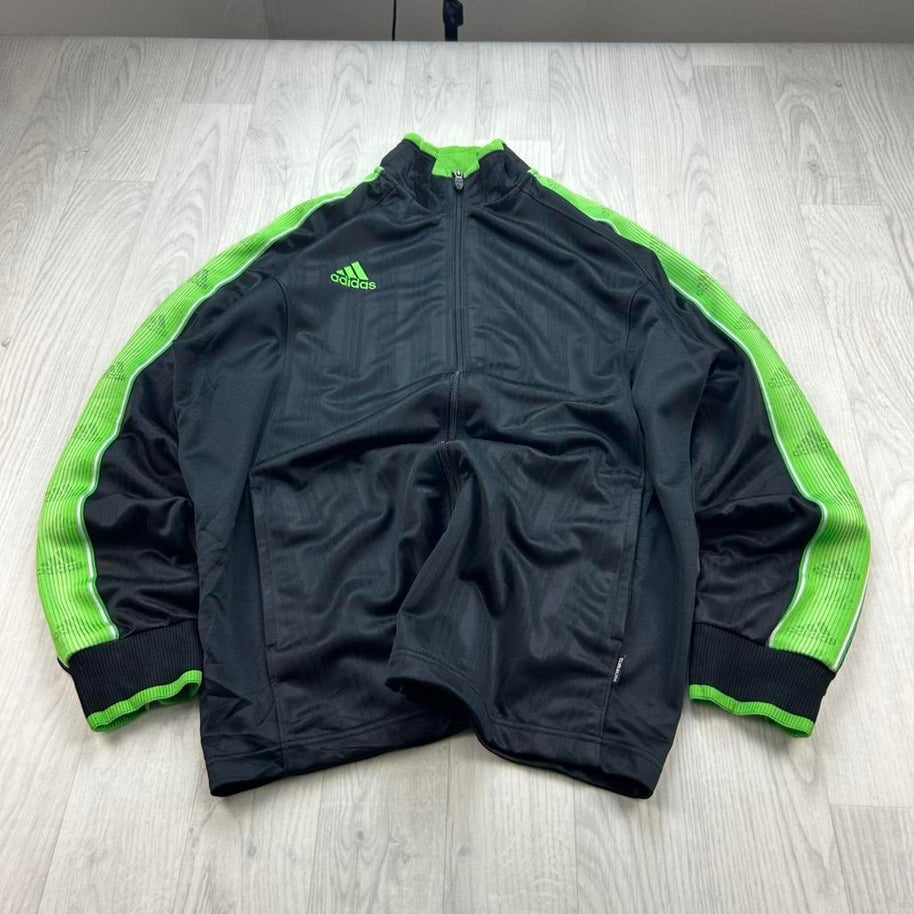 VINTAGE Y2K ADIDAS TRACK JACKET BLACK / GREEN