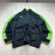 VINTAGE Y2K ADIDAS TRACK JACKET BLACK / GREEN