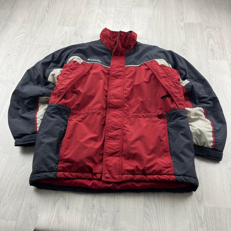 VINTAGE Y2K COLUMBIA UTILITY SKI JACKET RED GREY