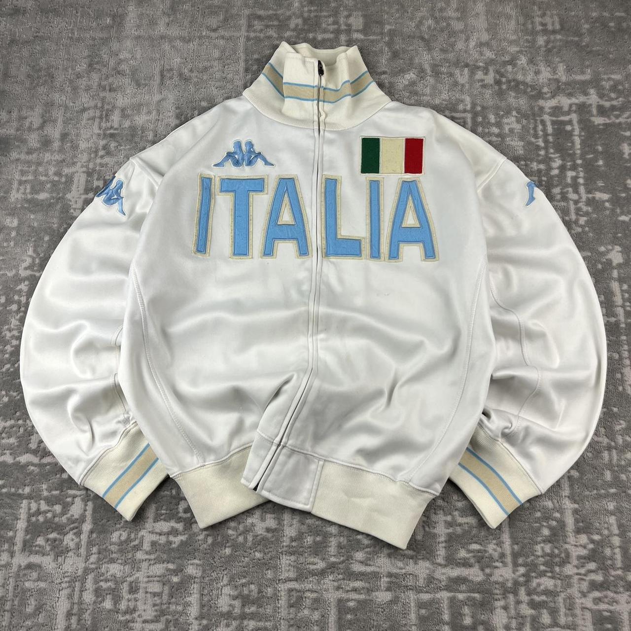 VINTAGE Y2K KAPPA ITALY SPORTY TRACKSUIT JACKET WHITE / LIGHT BLUE