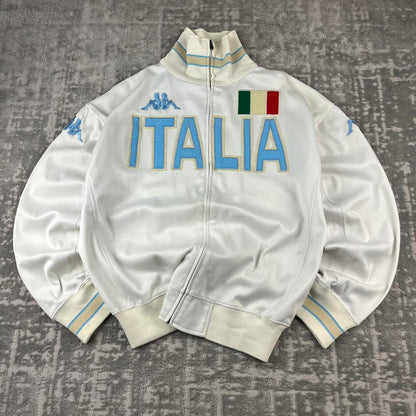 VINTAGE Y2K KAPPA ITALY SPORTY TRACKSUIT JACKET WHITE / LIGHT BLUE