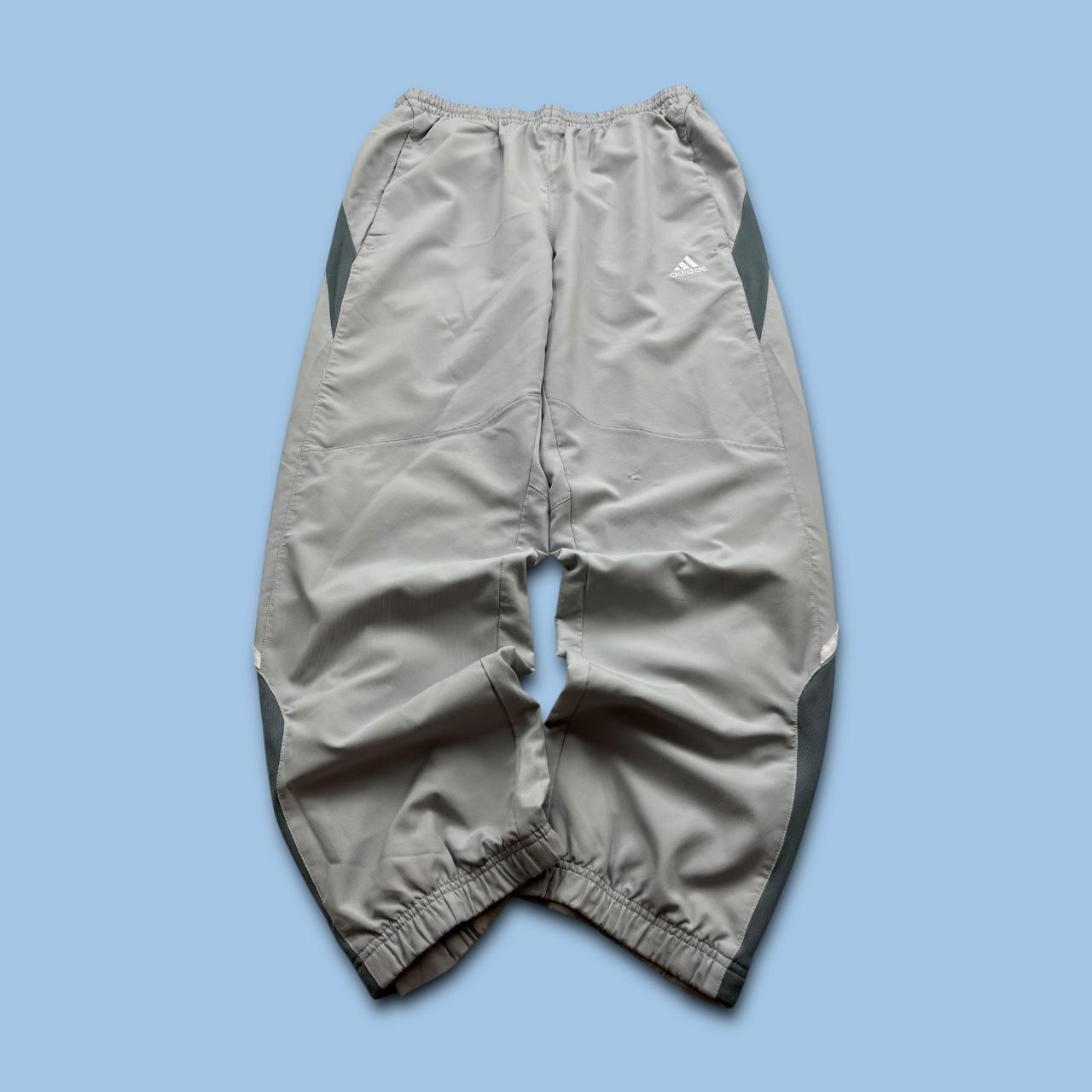 VINTAGE Y2K ADIDAS BAGGY TRACKSUIT BOTTOMS GREY