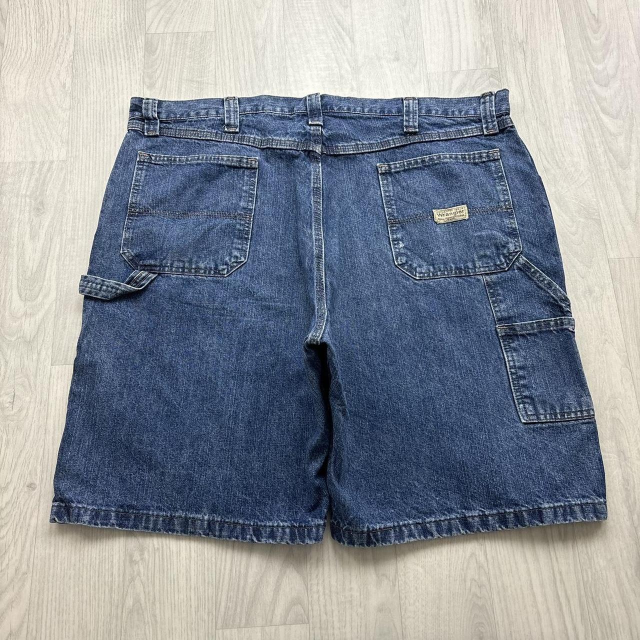 VINTAGE 00s WRANGLER BAGGY LOOSE CARPENTER JORTS BLUE