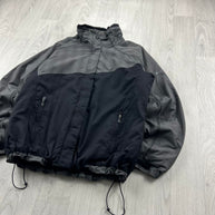 VINTAGE Y2K COLUMBIA PLAID TECHNICAL UTILITY JACKET BLACK / GREY