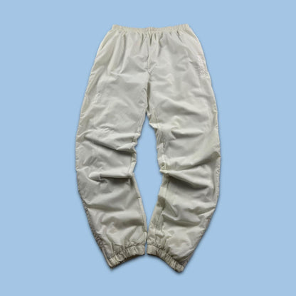 VINTAGE 90s ADIDAS BAGGY TRACKSUIT BOTTOMS WHITE (S)