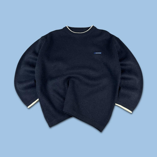 VINTAGE Y2K TEDDY SMITH CHUNKY KNITTED JUMPER NAVY