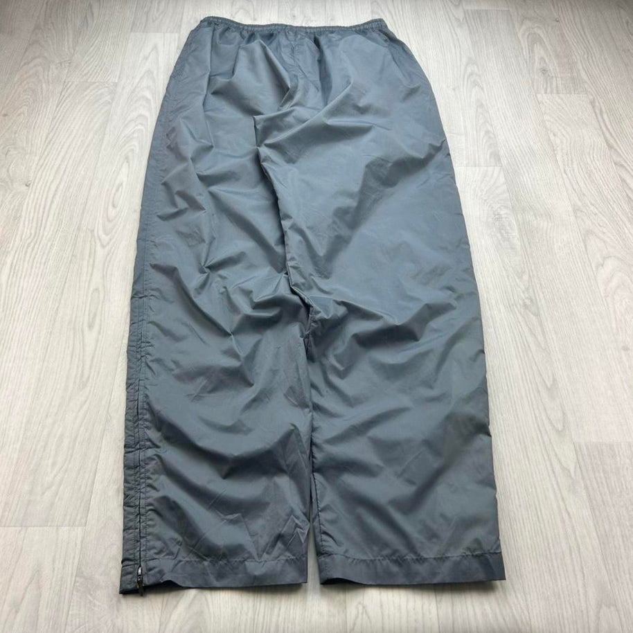 VINTAGE Y2K ADIDAS BAGGY SHELL TRACKSUIT BOTTOMS GREY