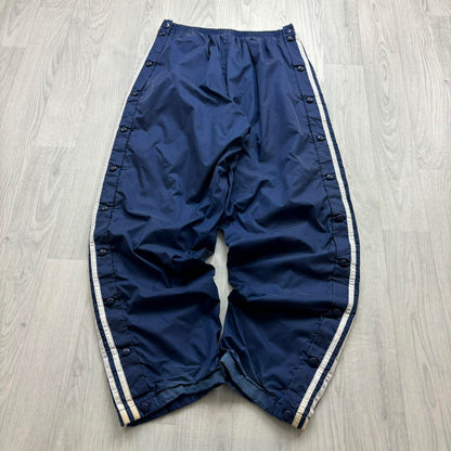 VINTAGE Y2K ADIDAS BAGGY POPPER TRACKSUIT BOTTOMS NAVY BLUE