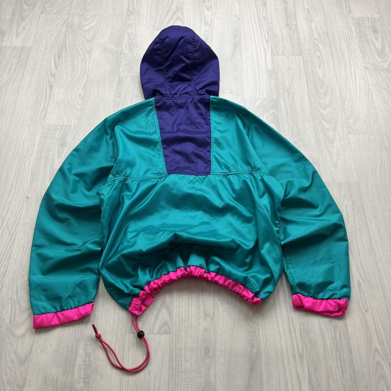 VINTAGE Y2K COLUMBIA QUARTER ZIP HOODED WINDBREAKER TRACK JACKET