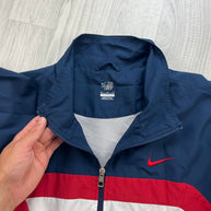 VINTAGE Y2K NIKE WINDBREAKER TRACK JACKET WHITE / NAVY