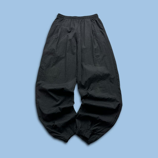 VINTAGE 90s NIKE BAGGY SHELL TRACKSUIT BOTTOMS BLACK