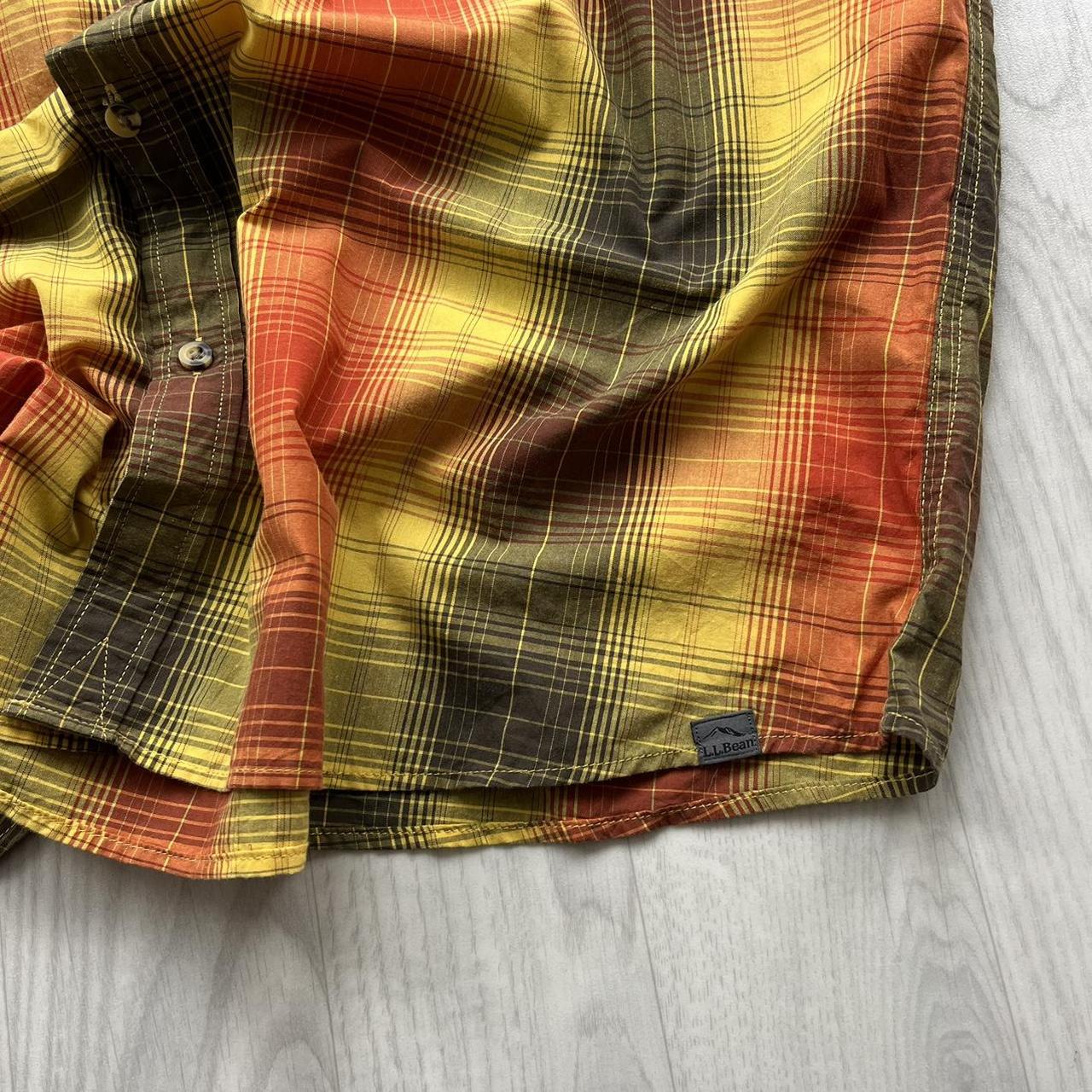 VINTAGE Y2K L L BEAN SHORT SLEEVE SHIRT ORANGE