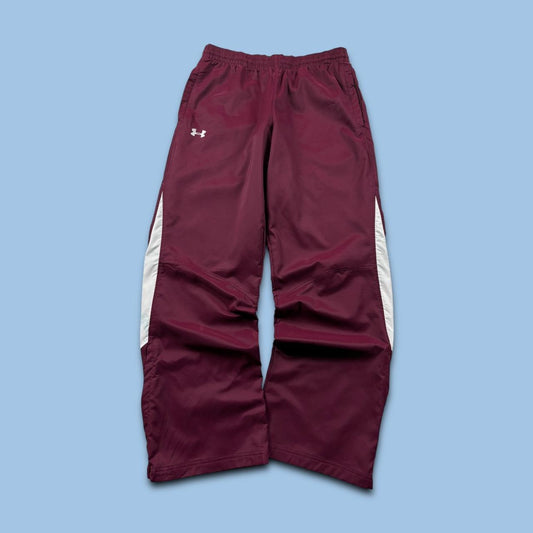 VINTAGE Y2K UNDER ARMOUR BAGGY TRACKSUIT BOTTOMS BURGUNDY