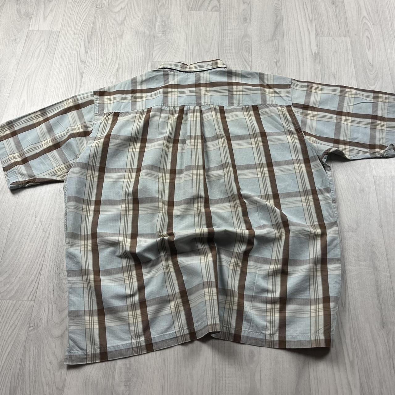 VINTAGE Y2K TIMBERLAND CHECKERED SHORT SLEEVE SHIRT LIGHT BLUE