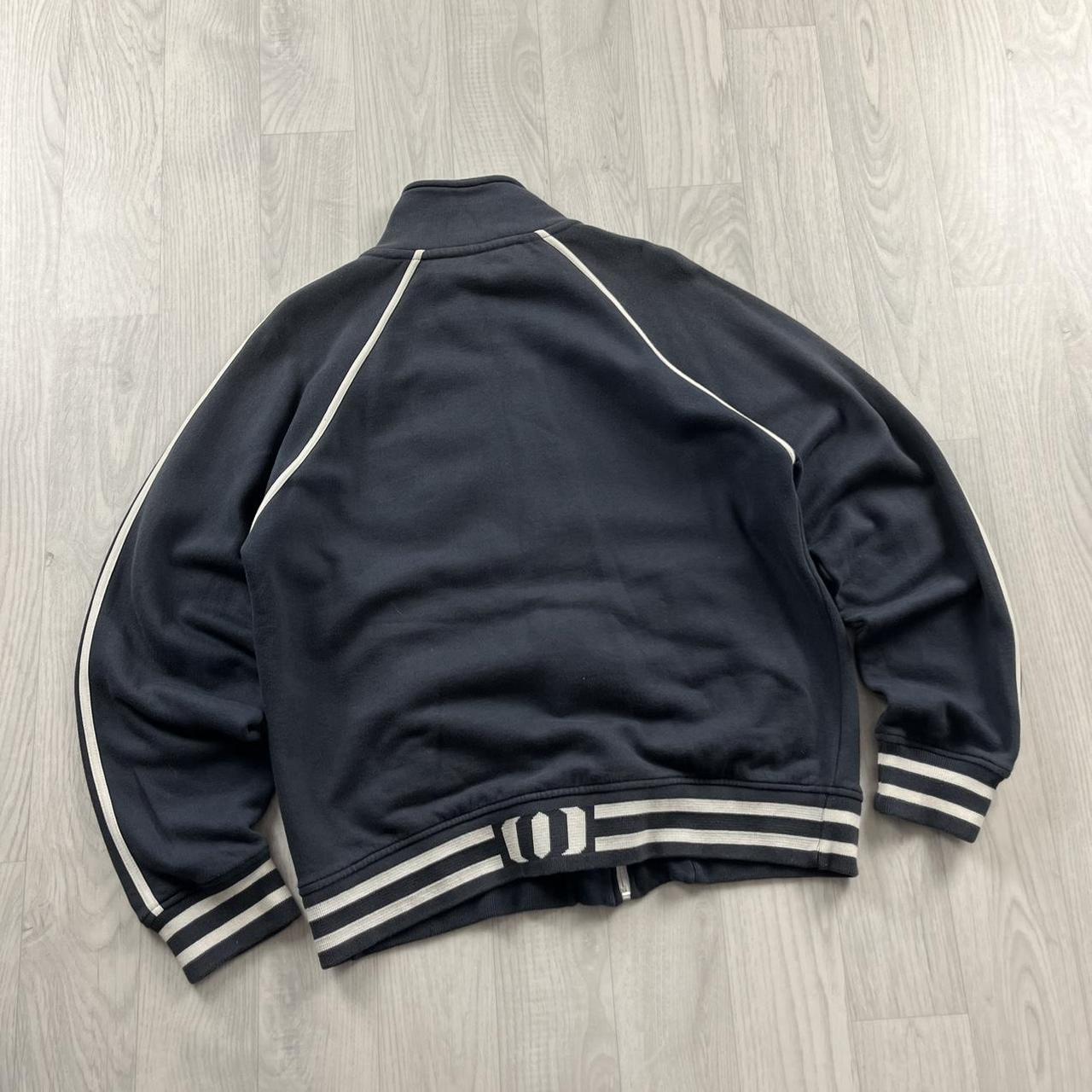 VINTAGE Y2K ANIMAL STRIPED ZIP SWEATSHIRT NAVY
