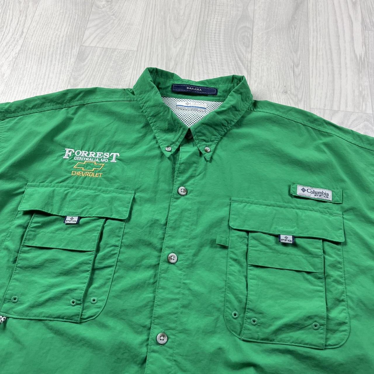 VINTAGE Y2K COLUMBIA UTILITY SHORT SLEEVE SHIRT GREEN