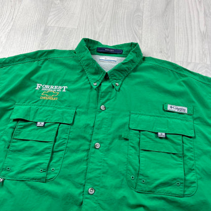 VINTAGE Y2K COLUMBIA UTILITY SHORT SLEEVE SHIRT GREEN