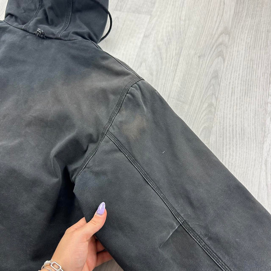 VINTAGE Y2K WALLS HOODED ACTIVE WORKWEAR BOMBER JACKET BLACK